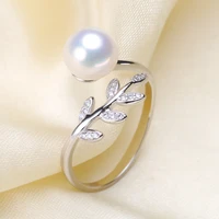 charm party leaf ring mountings base findings jewelry settings parts women accessories for pearls stones crystal agate coral