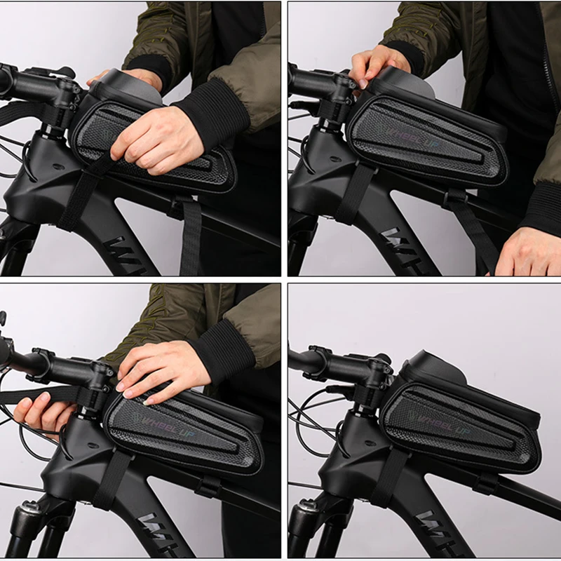 

Bike Bag Hard Shell WaterProof Touch Screen Mobile Phone Bag 7 Inch Wear-Resistant Front Frame Bag Mountain Bike Road Bike