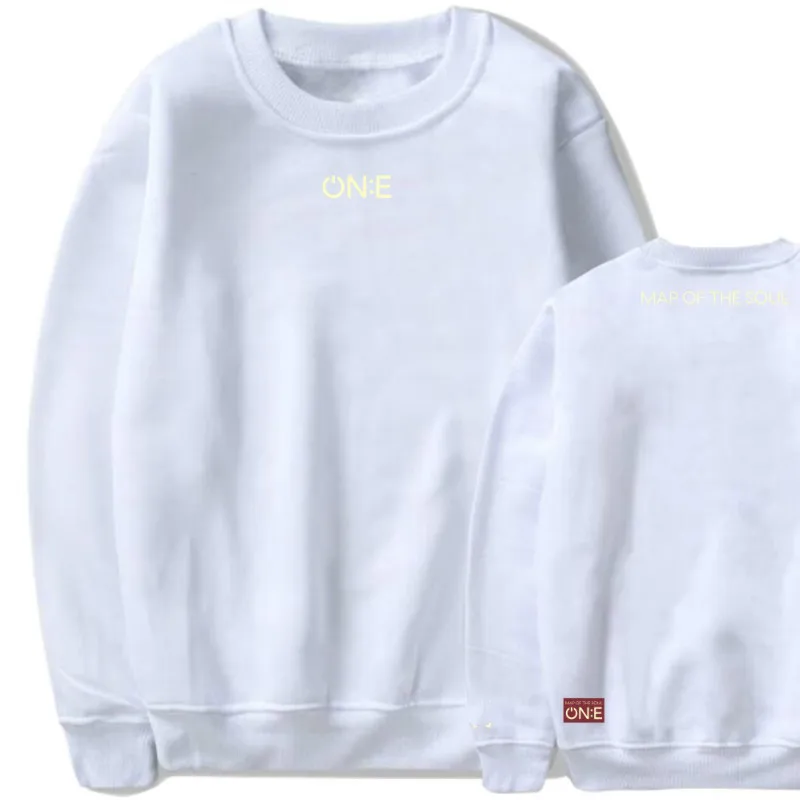 

MAP OF THE SOUL ON:E Support service O-Neck Long Sleeve Clothes For Man Loose Plus Size Women Clothes Fleece Plus Size 3XL