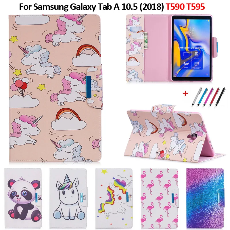 Чехол для планшета Samsung Galaxy Tab A A2 10 5 2018 T590 T595 SM Kawaii Единорог панда чехол +