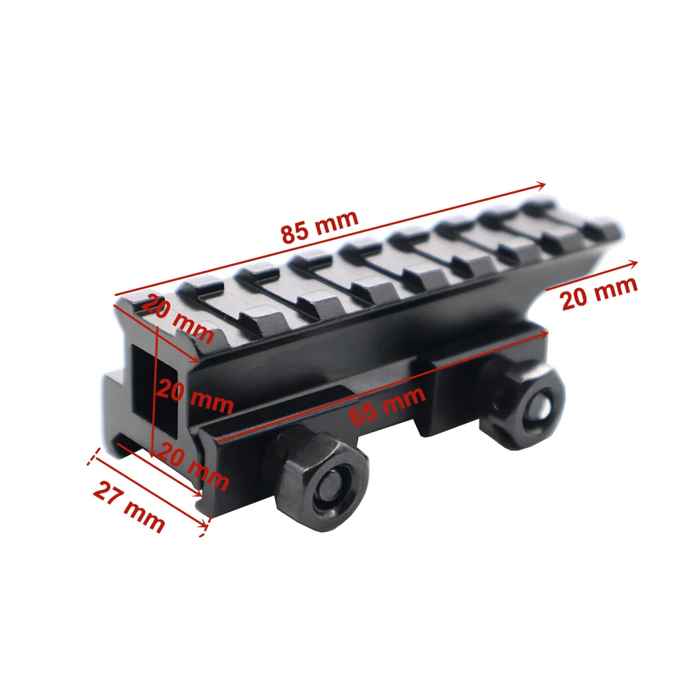 20mm Rail 10 см алюминиевый сплав Охотничья винтовка Airgun Крепление 11 мм до 20 мм Базовый адаптер Вивер Пикатинни кронштейн для прицела - Цвет: 20mm Rail