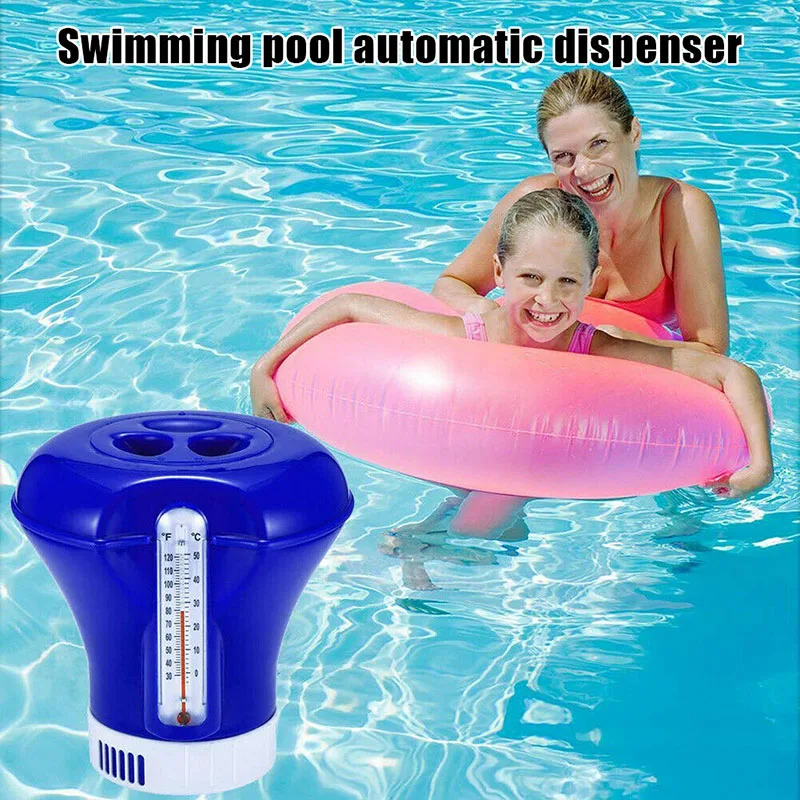 

New Swimming Pool Hot Spring Floating Applicator with Thermometer 8 Inch Chemical Chlorine Dispenser Cleaner Drop Shipping