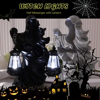 home decor garden supplies light resin ornaments halloween statue hells messenger lantern faceless ghost sculpture