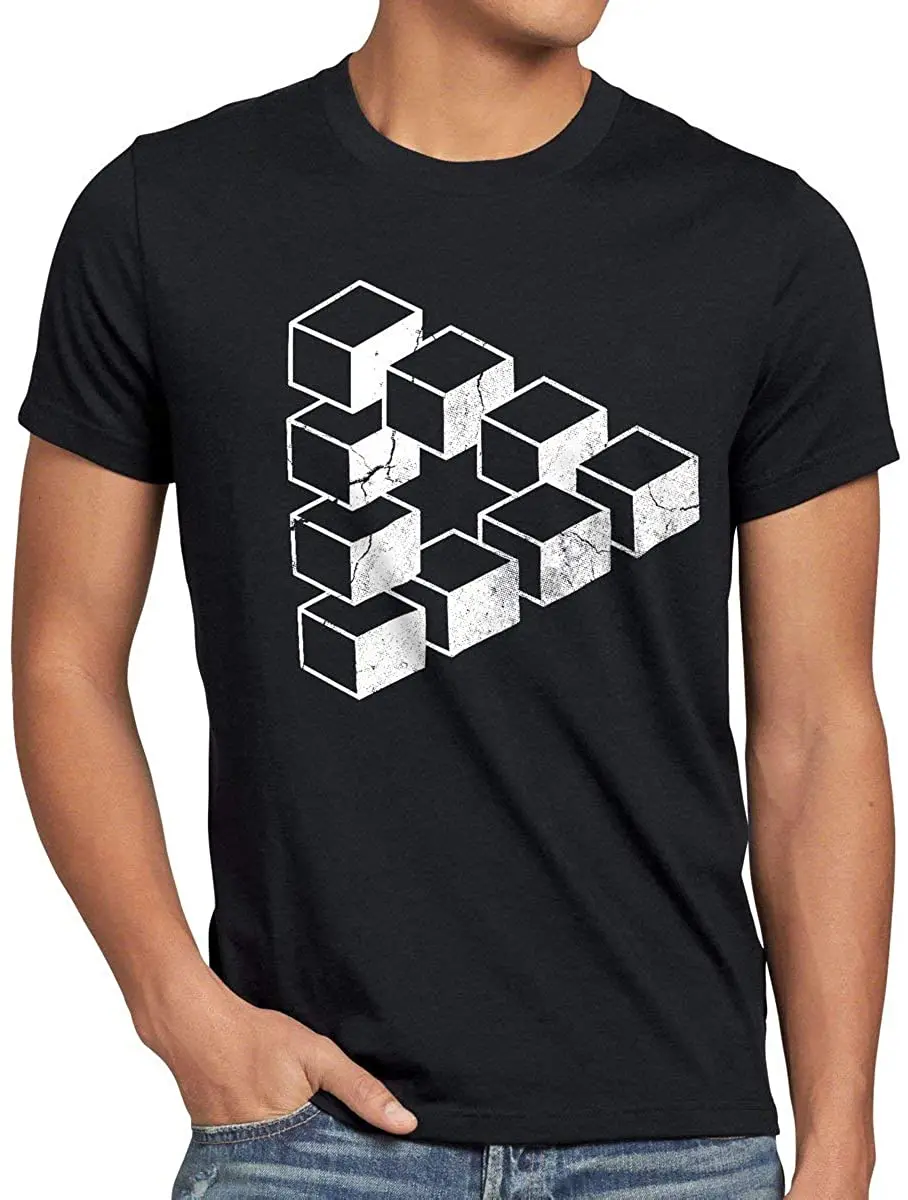 

Triangle Printed Men T-Shirt Short Sleeve Tee Casual Crew Neck Tops New Arrivals Summer Cool 2020 Breathable All Cotton T Shirt