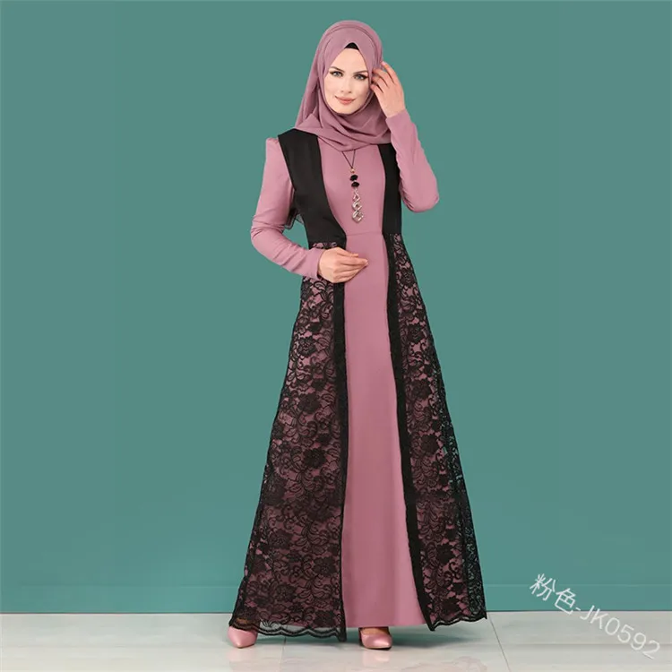 Мусульманское платье Abaya Дубай абаи для женщин длинный рукав кафтан макси платья