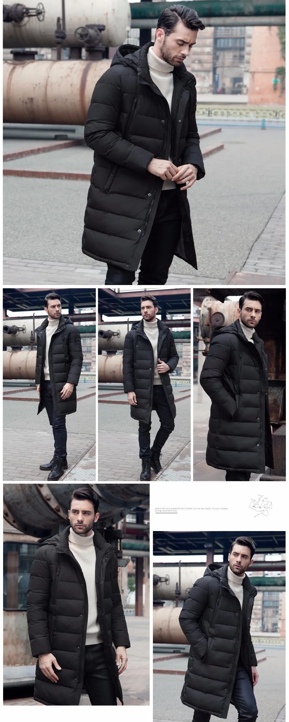 ICEbear новая одежда Куртки Бизнес длинное Толстое Зимнее пальто Мужская однотонная парка модное пальто Верхняя одежда 16M298D