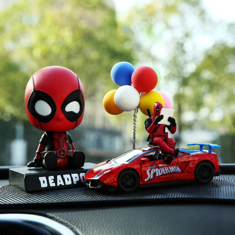 

Avengers Marvel Figure Superhero Batman Shaking Head Figure Phone Holder Anime Figures Groot Kawaii Car Interior Accessories Toy