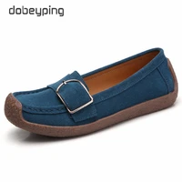 dobeyping spring autumn shoes woman genuine leather women flats slip on womens loafers female moccasins shoe buckle footwear