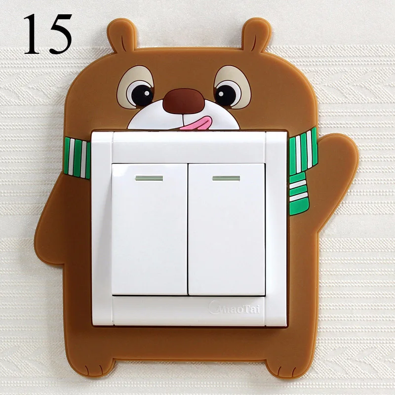 brown bear Милый мультяшный переключатель наклейки Светящиеся в темноте светящаяся наклейка для стены переключатель или гнездо мягкий силиконовый защитный чехол ВКЛ-ВЫКЛ Декор Наклейка - Цвет: brown bear
