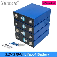turmera 4pieces 3 2v 310ah lifepo4 battery 12v 24v 48v rechargeable battery pack for electric car rv solar energy storage system