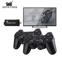 data frog 4k hd video game console 2 4g double wireless controller for ps1gba classic retro tv game console 64gb 10000 games