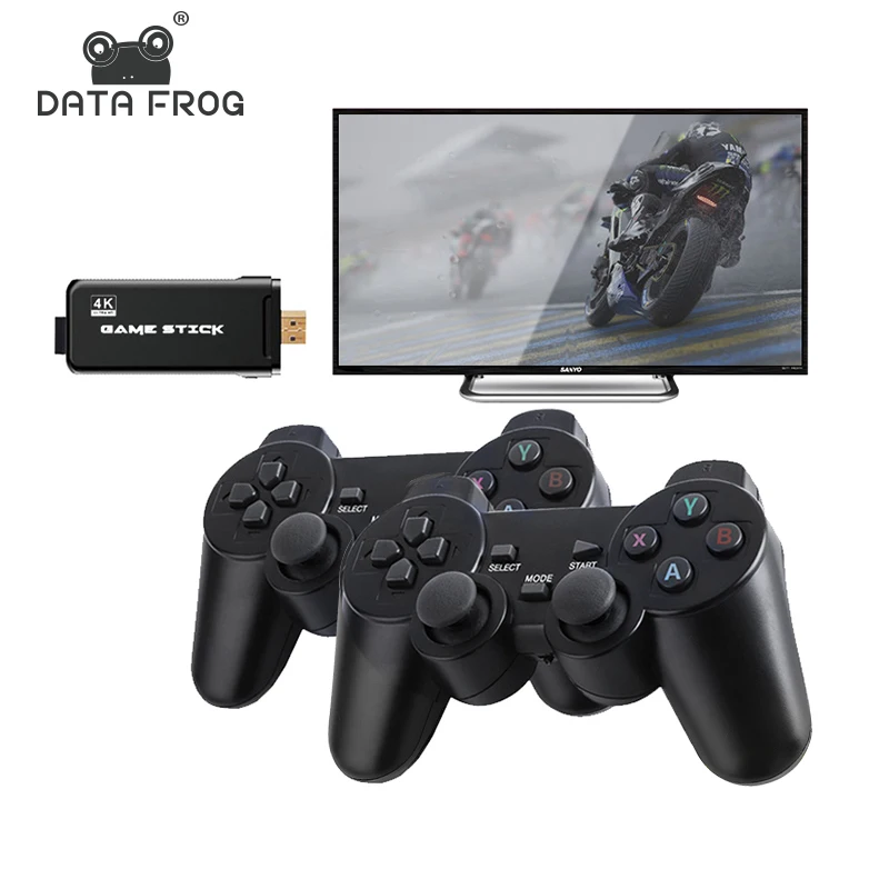 Игровая консоль DATA FROG 4K HD 2 4 ГГц два беспроводных контроллера для PS1/GBA