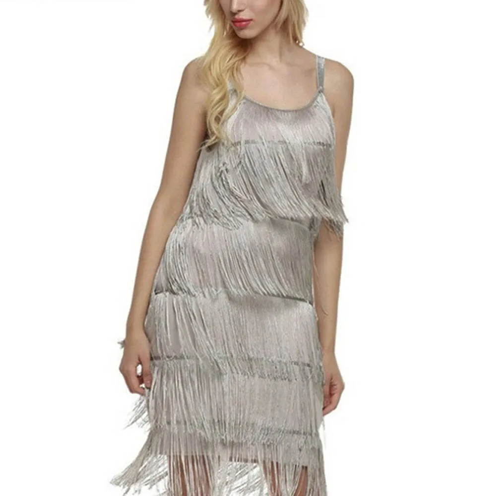 

Sexy Summer Dress 2021 Fringe Strap Tank Dresses Party Nightclub For Women Plus Size Casual Beach Femme Robe Sleeveless Sundress