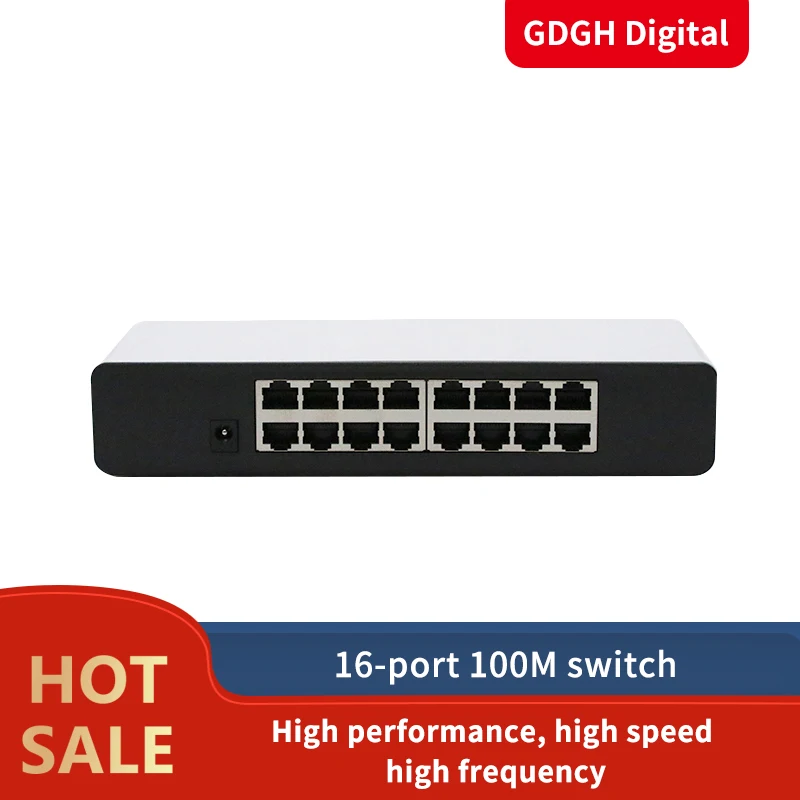 GLVISION GLS16 16 портовый Настольный Ethernet коммутатор 10/100 Мбит/с авто Согласование RJ45