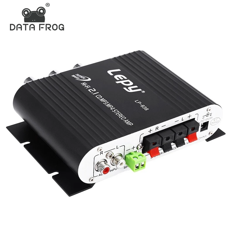 Мини цифровой Hi Fi усилитель мощности Data Frog 2.1CH сабвуфер стерео аудио кабель бас