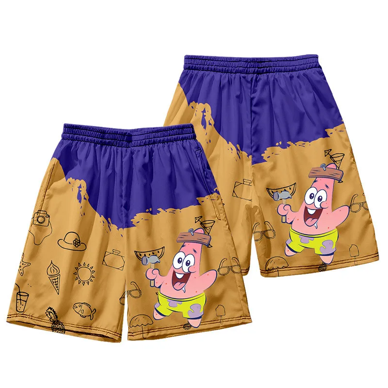 Classic Quick Dry Men Shorts Anime 3D Trunks Patrick Star Beach Hip Hop Beachwear 2021 Summer New Casual pants images - 6