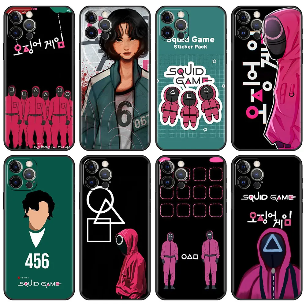 

Squid Game Phone Case for Apple iPhone 13 mini 11 7 12 Pro XR X XS Max 6 6S 8 Plus 5 5S SE Soft Back Cover