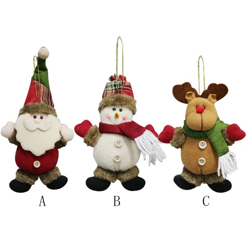 

Reindeer Toy Doll Xmas Ornament Hanging Santa Snowman Christmas Decorations For Home Hang Party New Year Gift Navidad 30SEP19