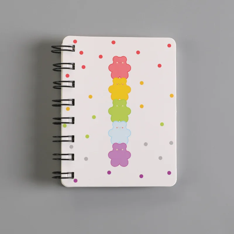 

Bear cartoon animal pattern notebook cute student rollover coil notebook portable mini pocket notebook word note book