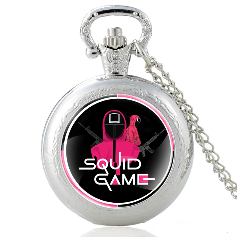 Новое поступление кальмар игра стекло кабошон кварцевые карманные часы модные