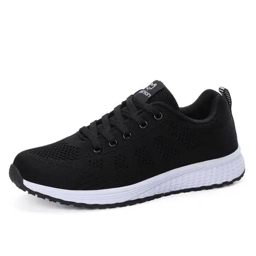 

New Women Sports Shoes Flats Fashion Casual Ladies Shoes Woman Lace-Up Mesh Breathable Sneakers