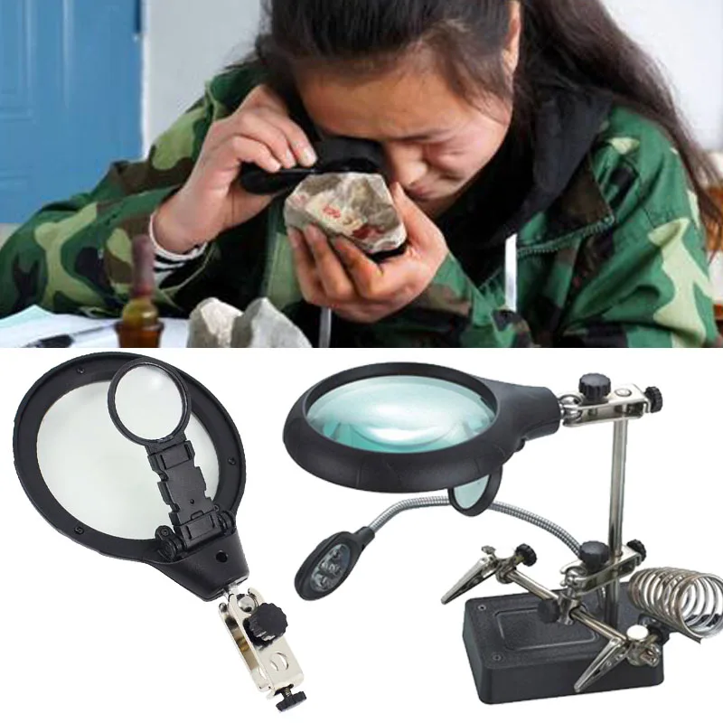 

Welding Magnifying Glass 5LED Auxiliary Clip Magnifier High Magnification