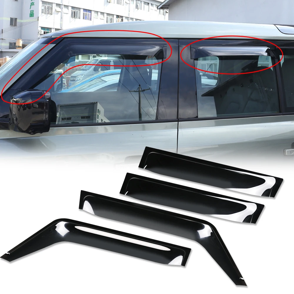

Side Window Deflectors For Land Rover Defender 110 130 2020 Wind Shields Sun Rain Deflector Guards