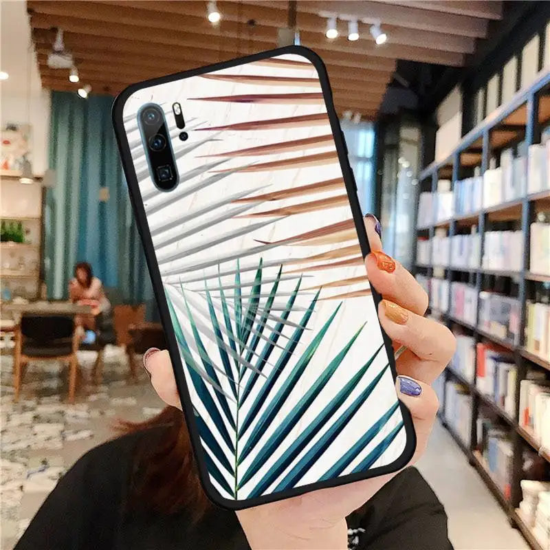 

Vintage flower banana leaf Phone Case For Huawei honor Mate P 9 10 20 30 40 Pro 10i 7 8 a x Lite nova 5t Soft silicone funda