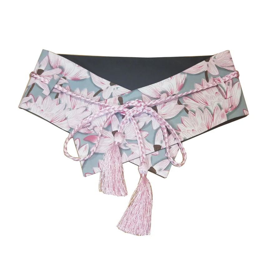 Японская одежда для женщин традиционные костюмы пояс Оби кимоно с цветочным