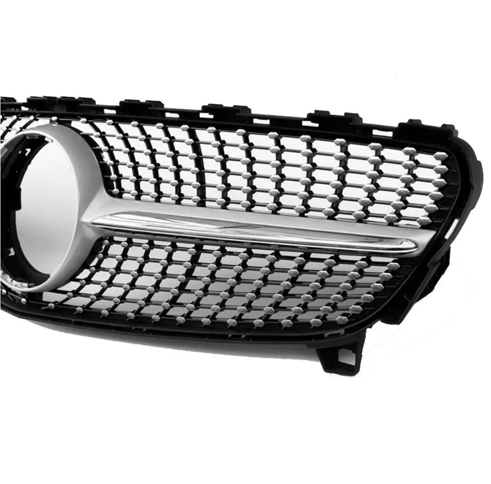 

Front Racing Diamond Grills Billet Bumper Grille Cover For Mercedes-benz A class 2016 2017 2018 Facelift