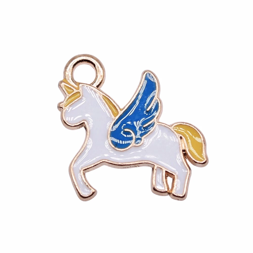 

WYSIWYG 10pcs 16x17mm KC Gold Color Unicorn Charms Pendant For Jewelry Making Earring Making Accessories