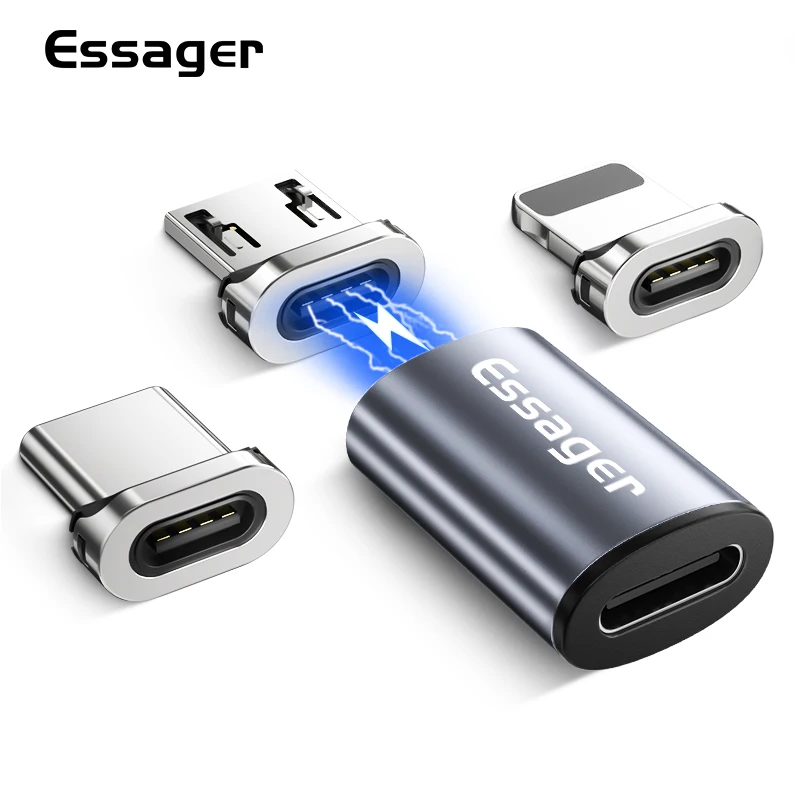 Магнитный usb адаптер Essager Type C Кабель с разъемом Мама микро папа и USB для iPhone