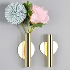 Настенная декоративная ваза для цветов, металлическая креативная трубка в форме сердца без перфорации для украшения дома, гостиной, спальни