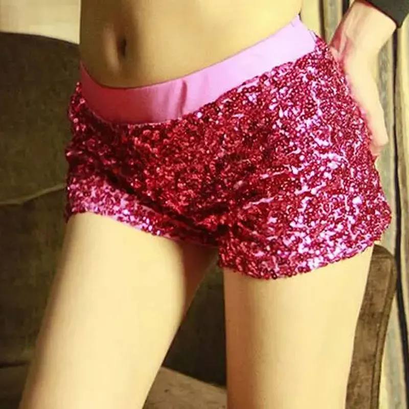 Сексуальные танцевальные шорты блестящие мини с блестками в стиле хип хоп для