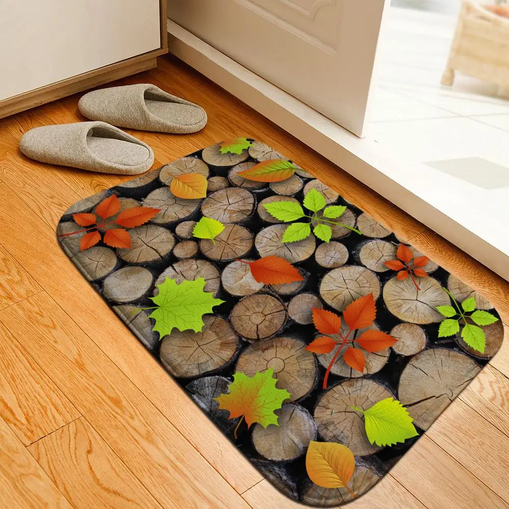 3D Деревянный зернистый коврик с кольцами ковер для ванной мягкий