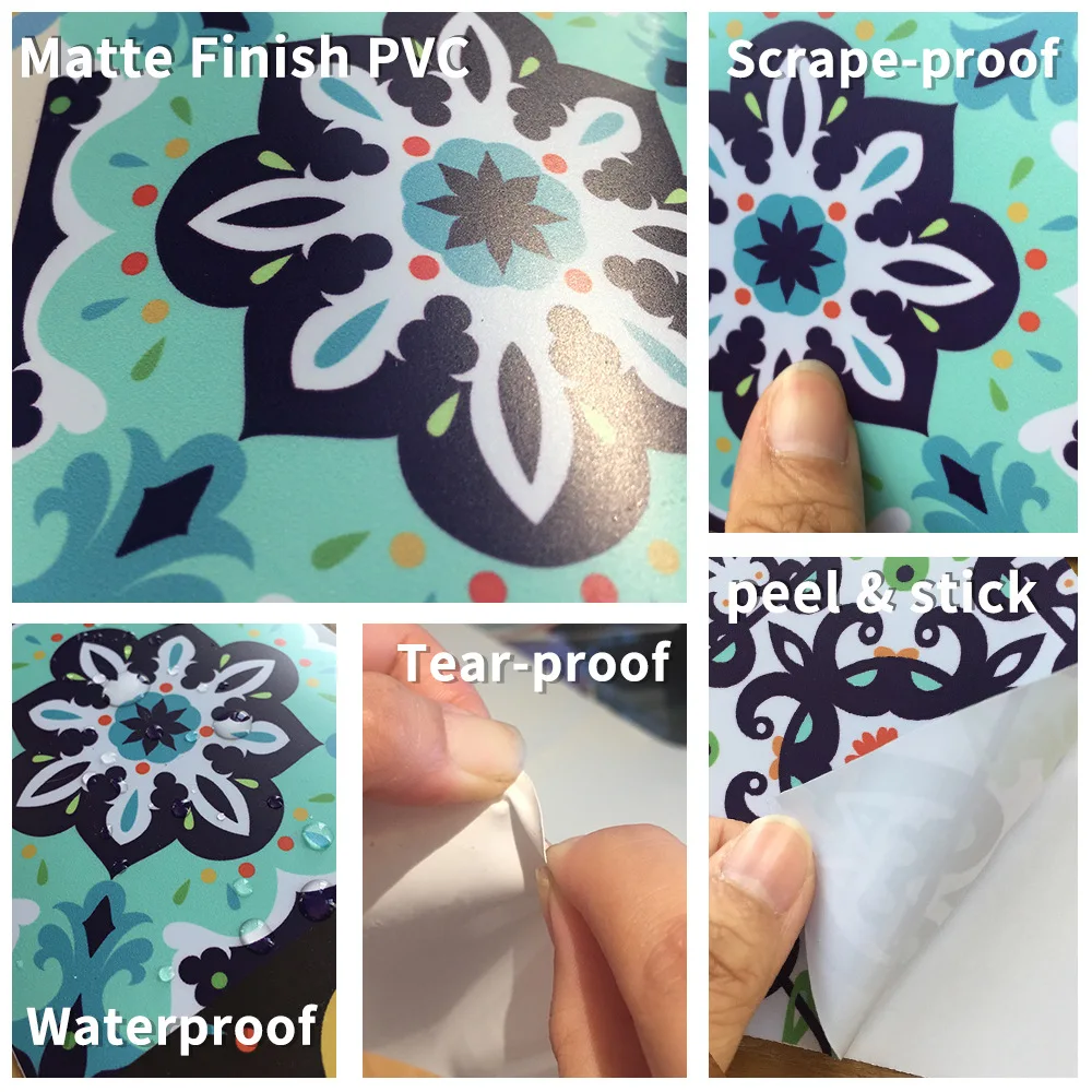 

Funlife Bohemian Style Decals For Furniture Vinyl Film Porch Stairs Stickers,Self Adhesive Wallpaper Home Wall Decor Living Room