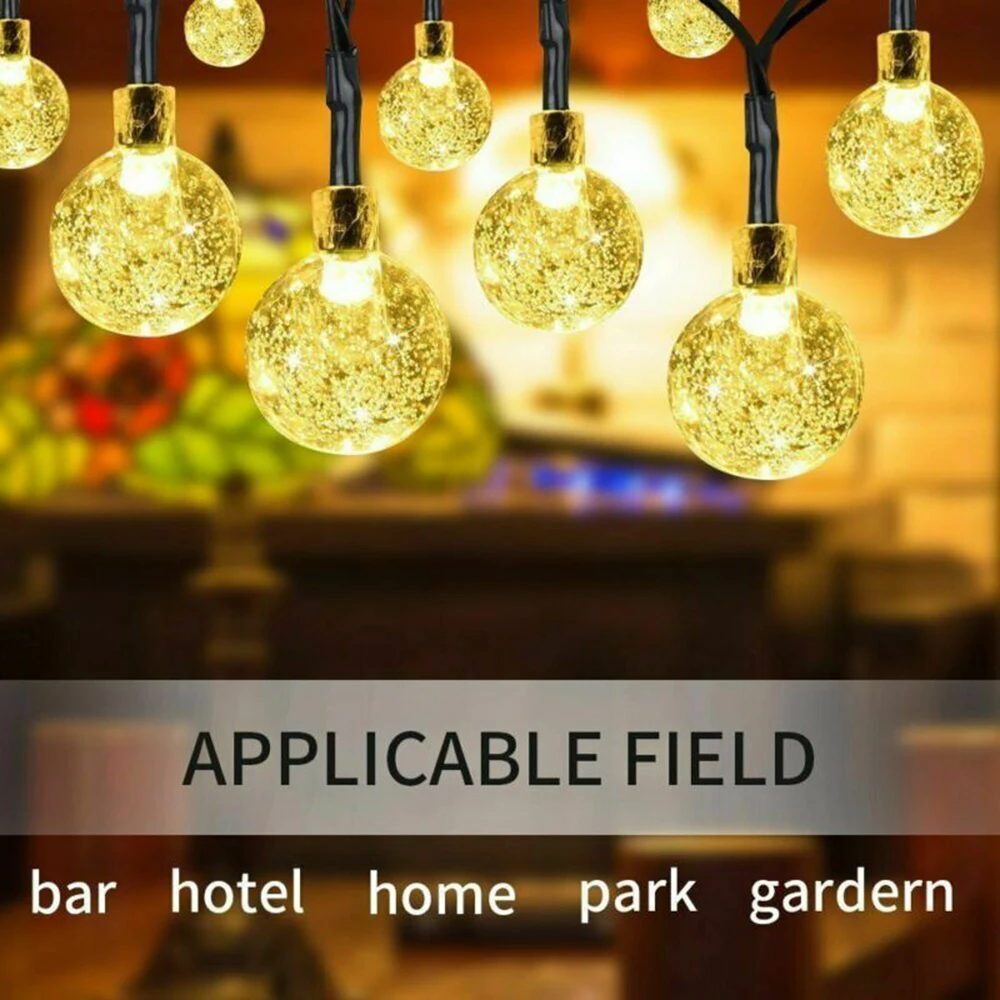 

30 LED String Light Solar Powered 6.5m IP65 Eco-friendly Garden Path Yard Decor Lamp 6-8 Hours Christmas Lights