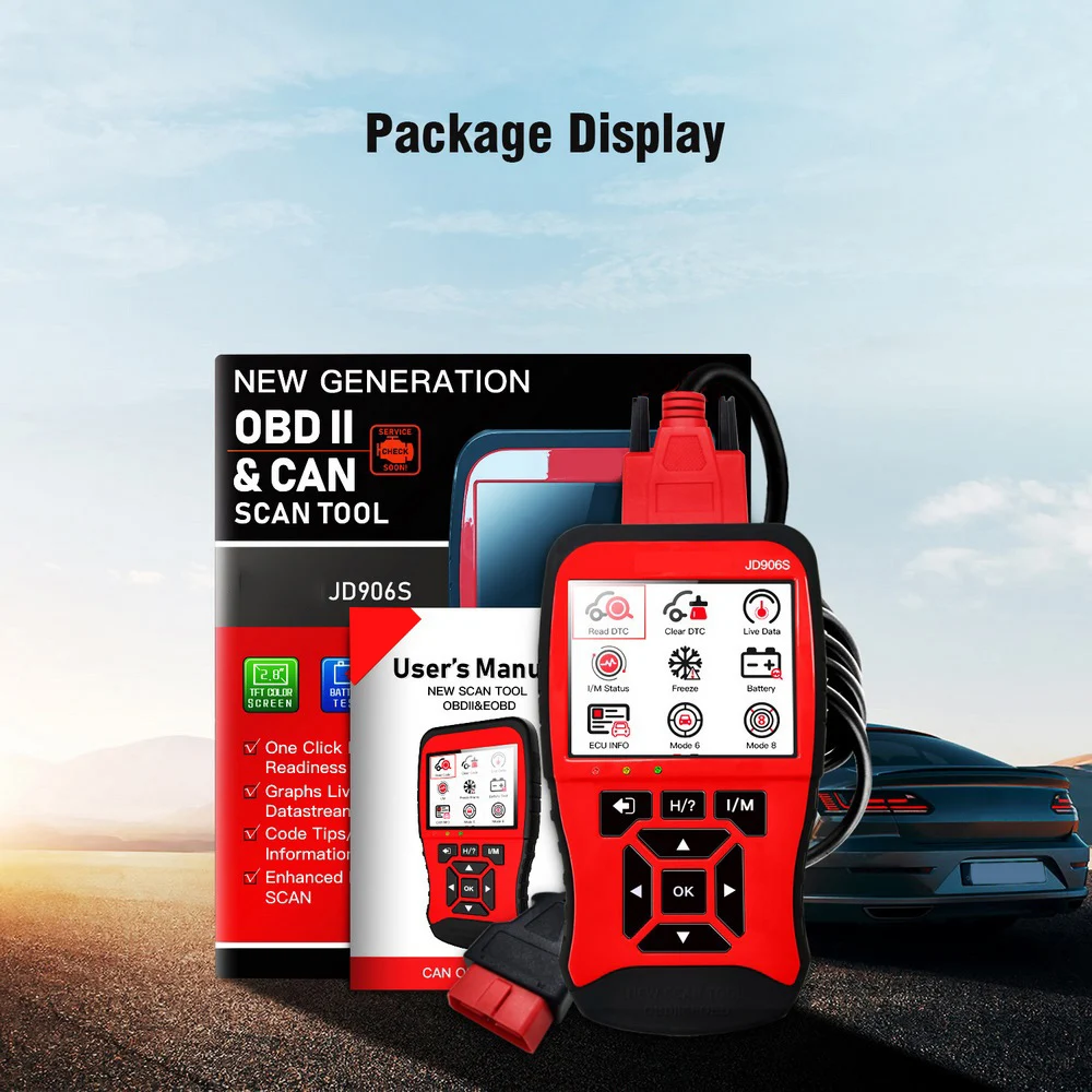 

Professional JD906S Car Diagnostic Tool OBD2 Scanner Automotive Fault Diagnosis OBD 2 Auto Professional Code Reader
