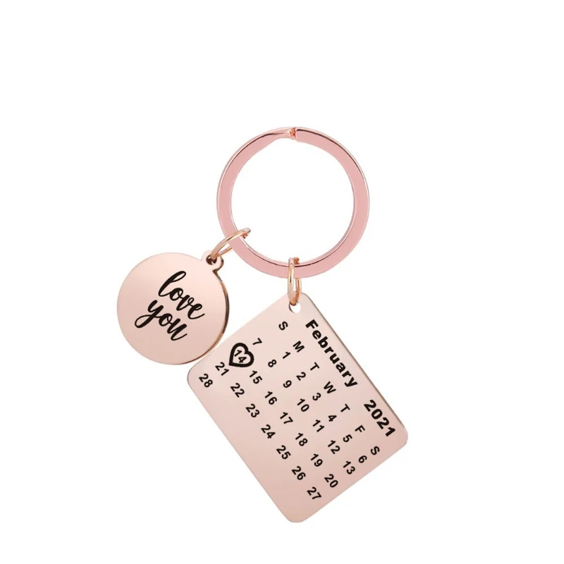 2021 2.14 Valentine Jewelry Calendar Keychain I Love You New Year Memory Gift | Key Chains