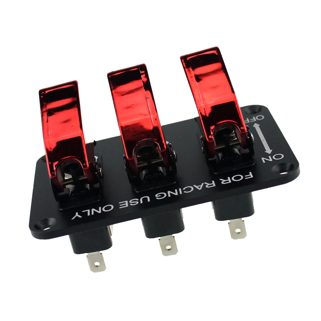 

12V Universal Waterproof Racing Car 3 Rocker Switch Panel Ignition Toggle