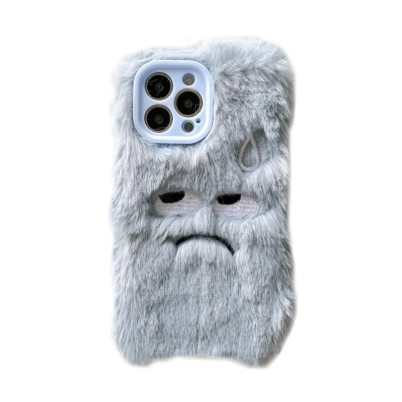 

Blue Funny Expressions Phone Case for IPhone11 12 13 Pro Max Xr X Xs 7 8 Plus Plush Mobile Phone Accessories Protective Shell