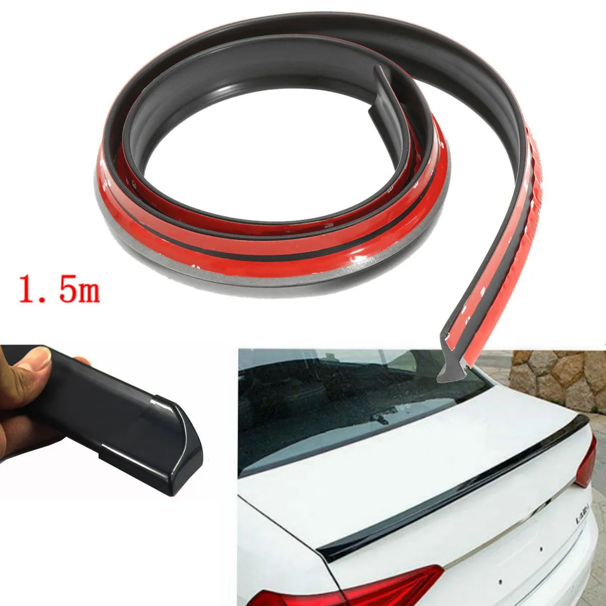 4. Универсальный Черный Автомобильный спойлер на крышу и багажник 9 футов/1 5 м|car lip