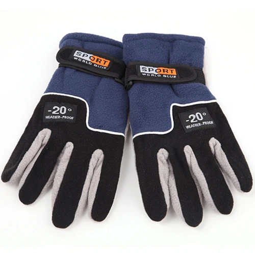 Men Blue 1 пара, мужские и женские зимние спортивные перчатки, ультра-светильник, флисовые перчатки для катания на лыжах, ветрозащитные мотоциклетные перчатки для альпинизма, велоспорта - Цвет: Men Blue