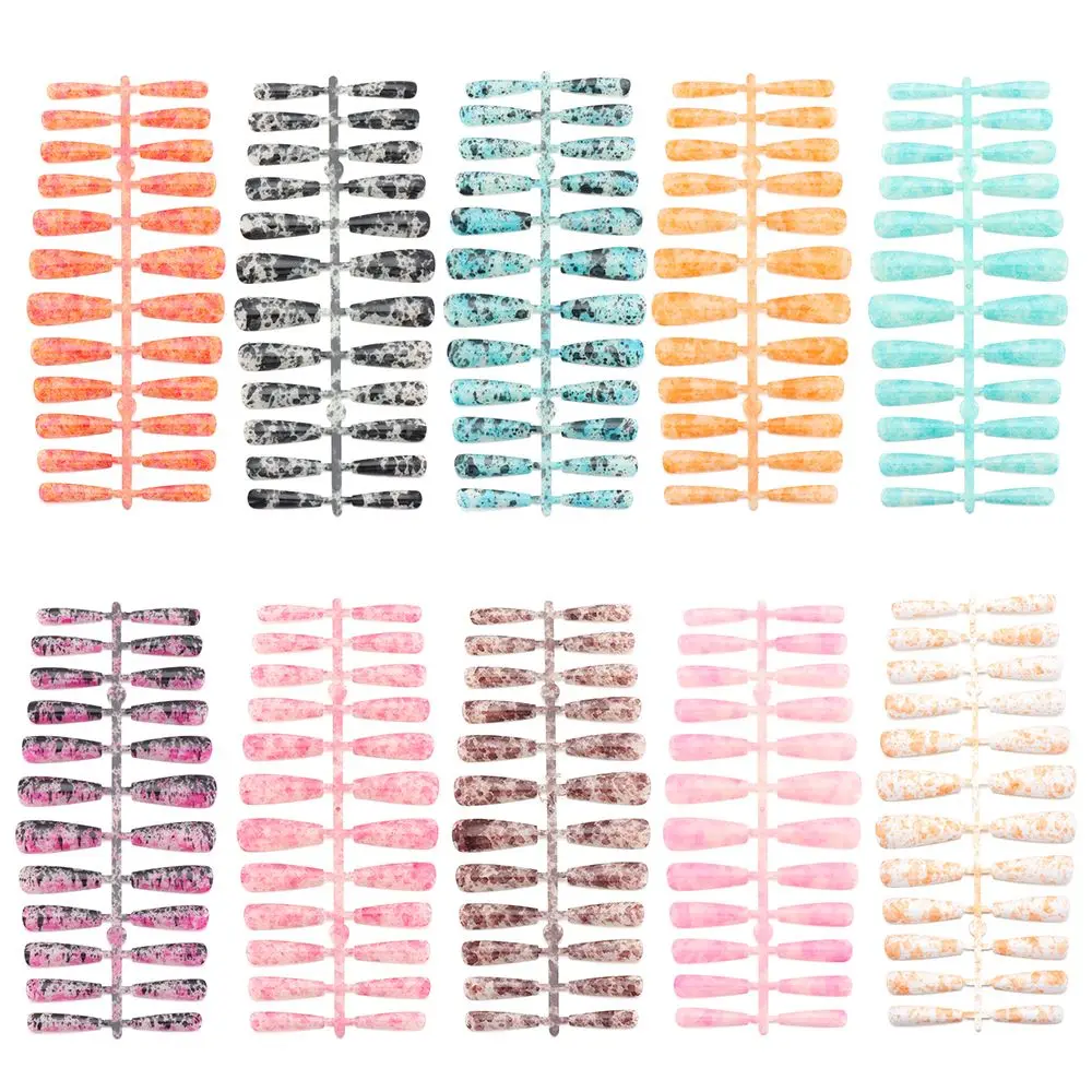 

Removable Acrylic Ballet False Nails Full Cover Nail Extension Coffin Fake Nail Full Cover Varnish Manicure Art Tips