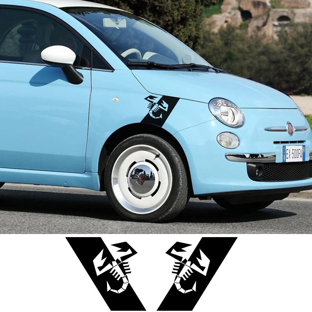 Автомобильные наклейки для Fiat 500 595 695 2 шт. украшение крыла колеса бровей