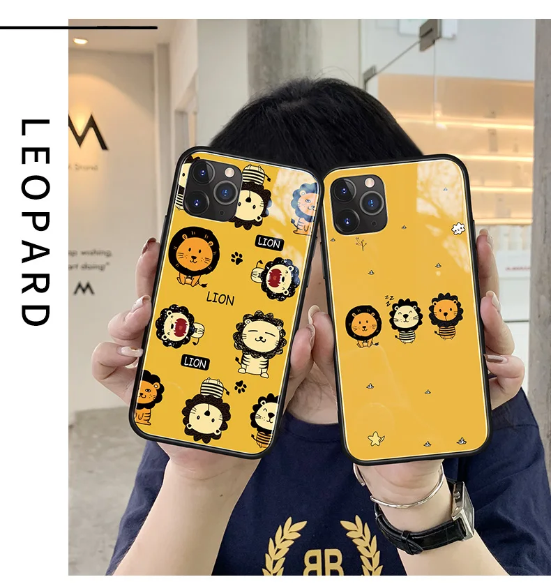 Для iphone 11 pro max 6,5 6,1 чехлы из закаленного стекла защитные чехлы для телефона с милым животным котом для iphone 11 pro стеклянная оболочка Крышка