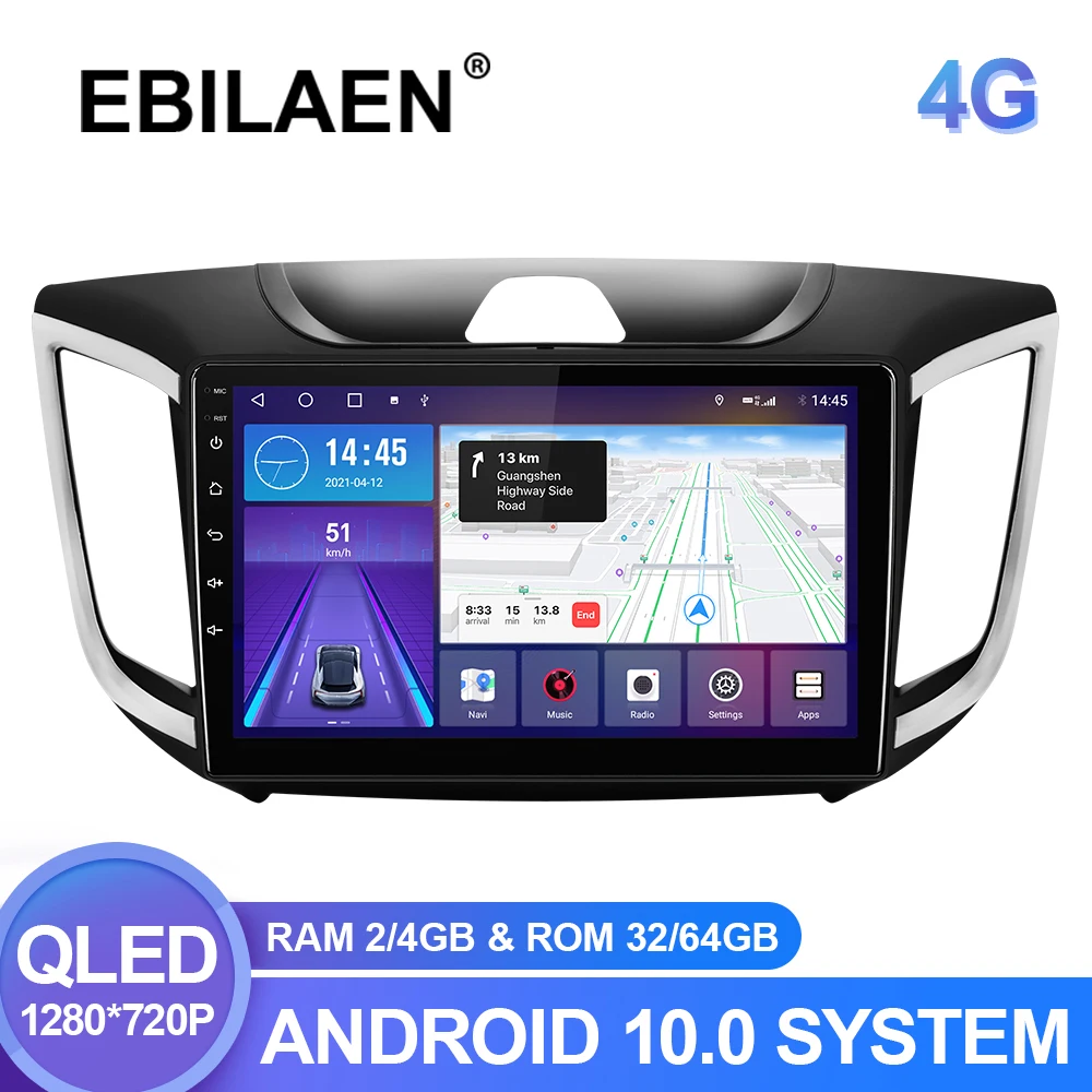 $79.40 Car Radio Multimedia Player For Hyundai Creta ix25 2015-2020 Android 10.0 Autoradio GPS Navigation DVR Camera WIFI IPS Screen