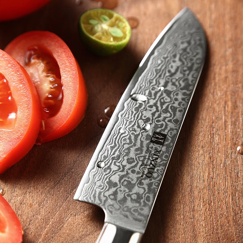 XINZUO " Santoku ножи 67 слоев японский стиль VG10 дамасский кухонный нож шеф-повара для овощей кованая сталь Pakkawood ручка
