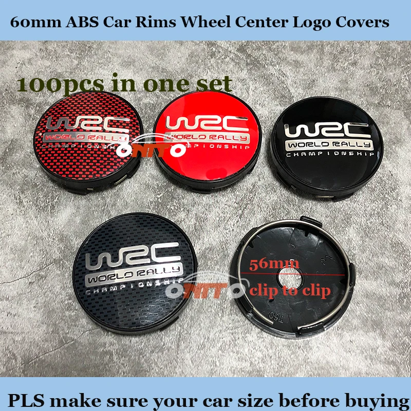 

100pcs/lot ABS For WRC Car LOGO Badge Emblem Covers blackground 60mm label Fit ALL Car Rims Wheel hub Caps Series