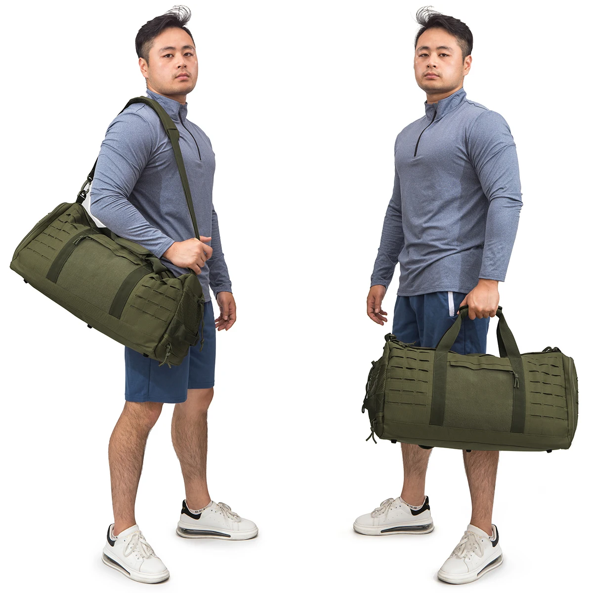 40L Sport Gym Bag Military Duffle Bag For Men Tactical Fitness Duffle Bag Travel Training Bag With Shoe Basketball Weekender Bag images - 6